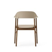 Herit Dining Chair w. Armrests Leather Upholstered Smoked Oak/Sand