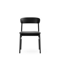 Herit Dining Chair Leather Upholstered Black Oak
