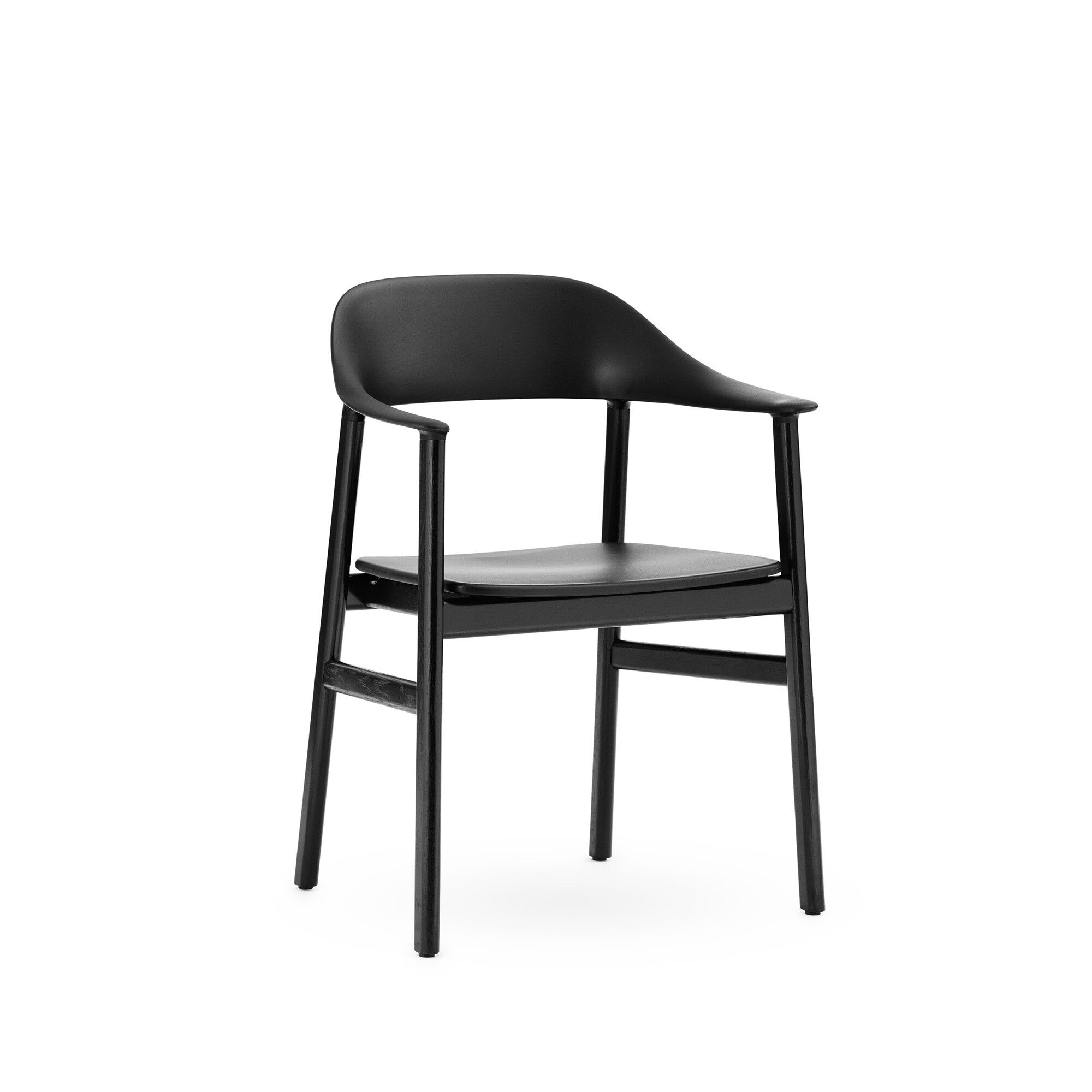 Herit Chaise de Table à Manger M. Accoudoirs Chêne Noir