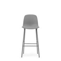 Form Bar Stool with Backrest H75 cm Gray/ Gray Steel