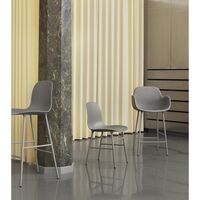 Form Barkruk met Rugleuning H75 cm Zwart/ Zwart Staal