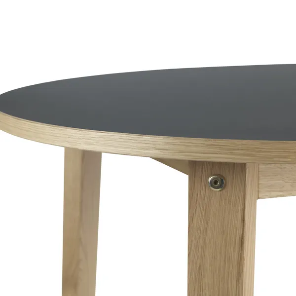 Slice Bord Egetræ/ Linoleum Ø95