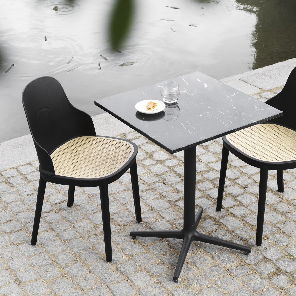 Allez Café Bord 4L 70 x 70 cm Sort Marmor