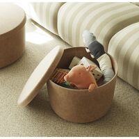 Hide Storage Pouf Small Brown