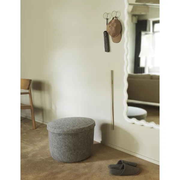 Hide Storage Pouf Klein Stahlblau