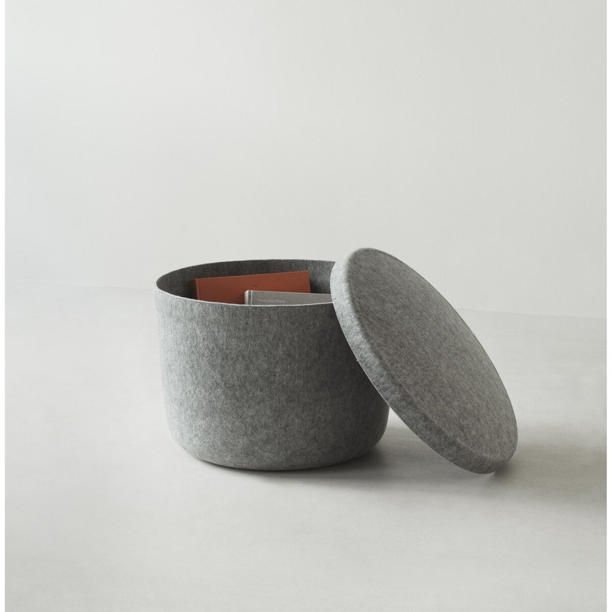Hide Storage Pouf Small Gray