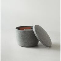 Hide Storage Pouf Small Gray