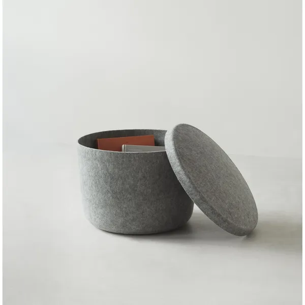 Hide Storage Pouf Small Gray