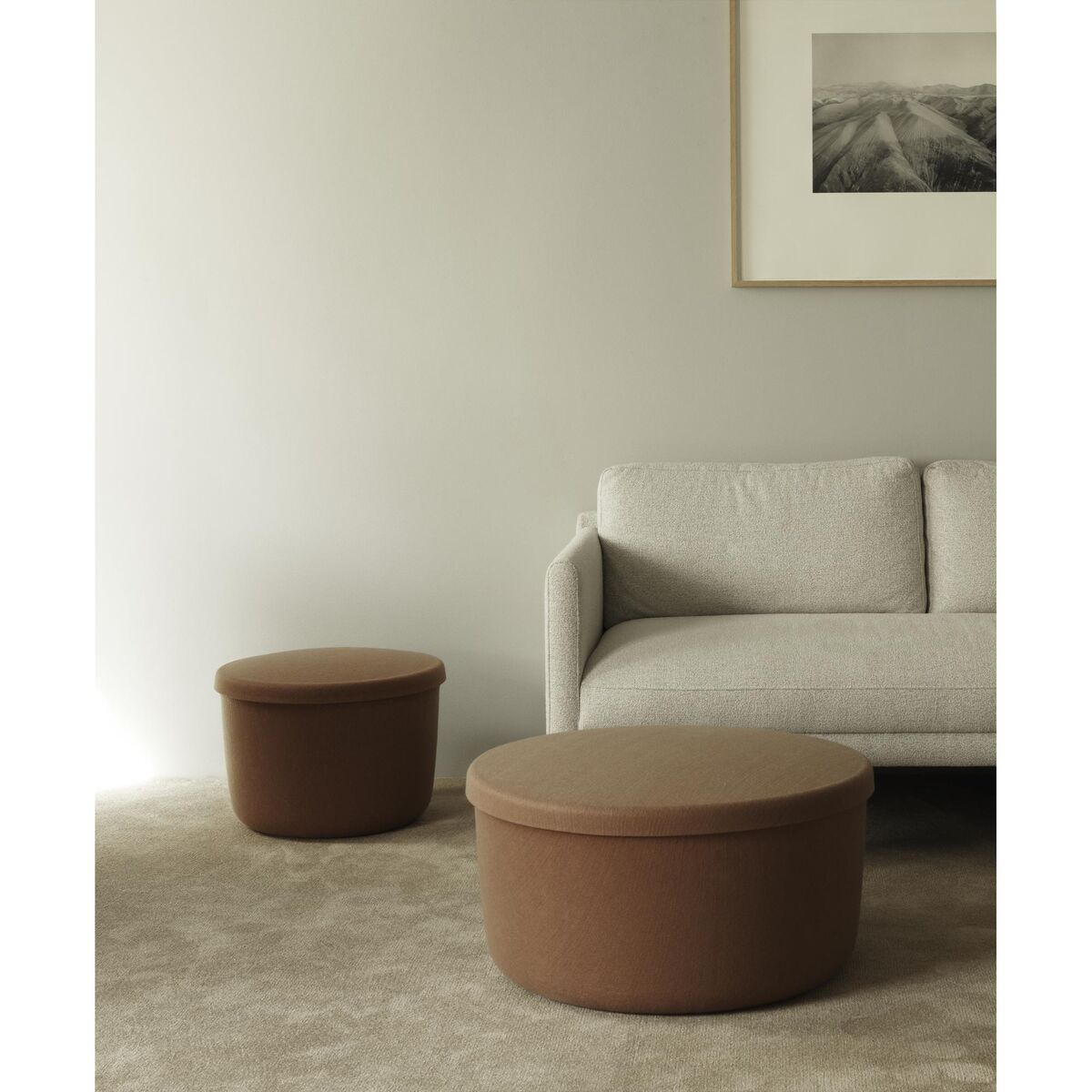 Hide Storage Pouf Small Gray