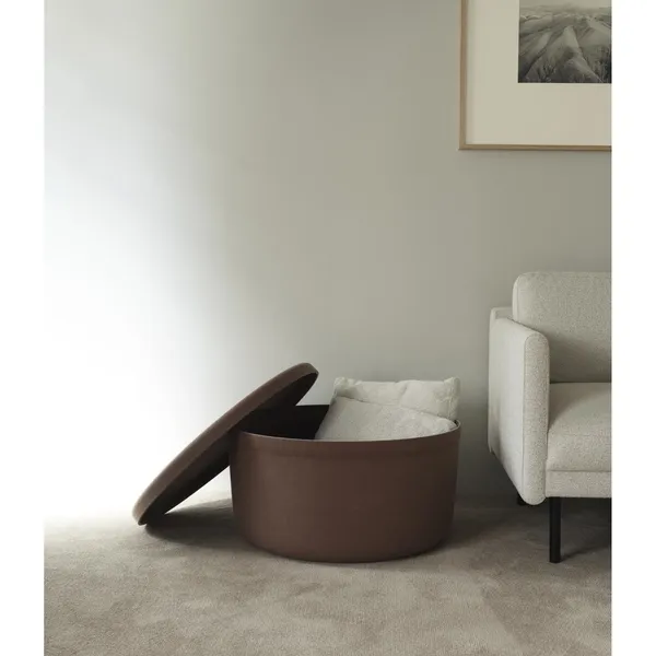 Hide Storage Pouf Large Brown