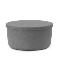 Hide Storage Pouf Large Gray