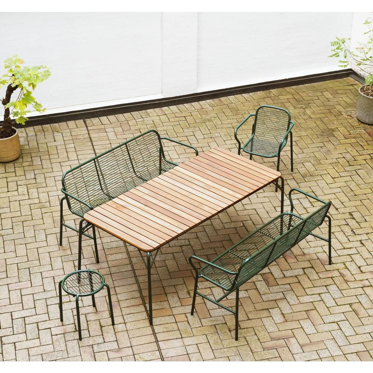 Vig Outdoor-Hocker Dunkelgrün