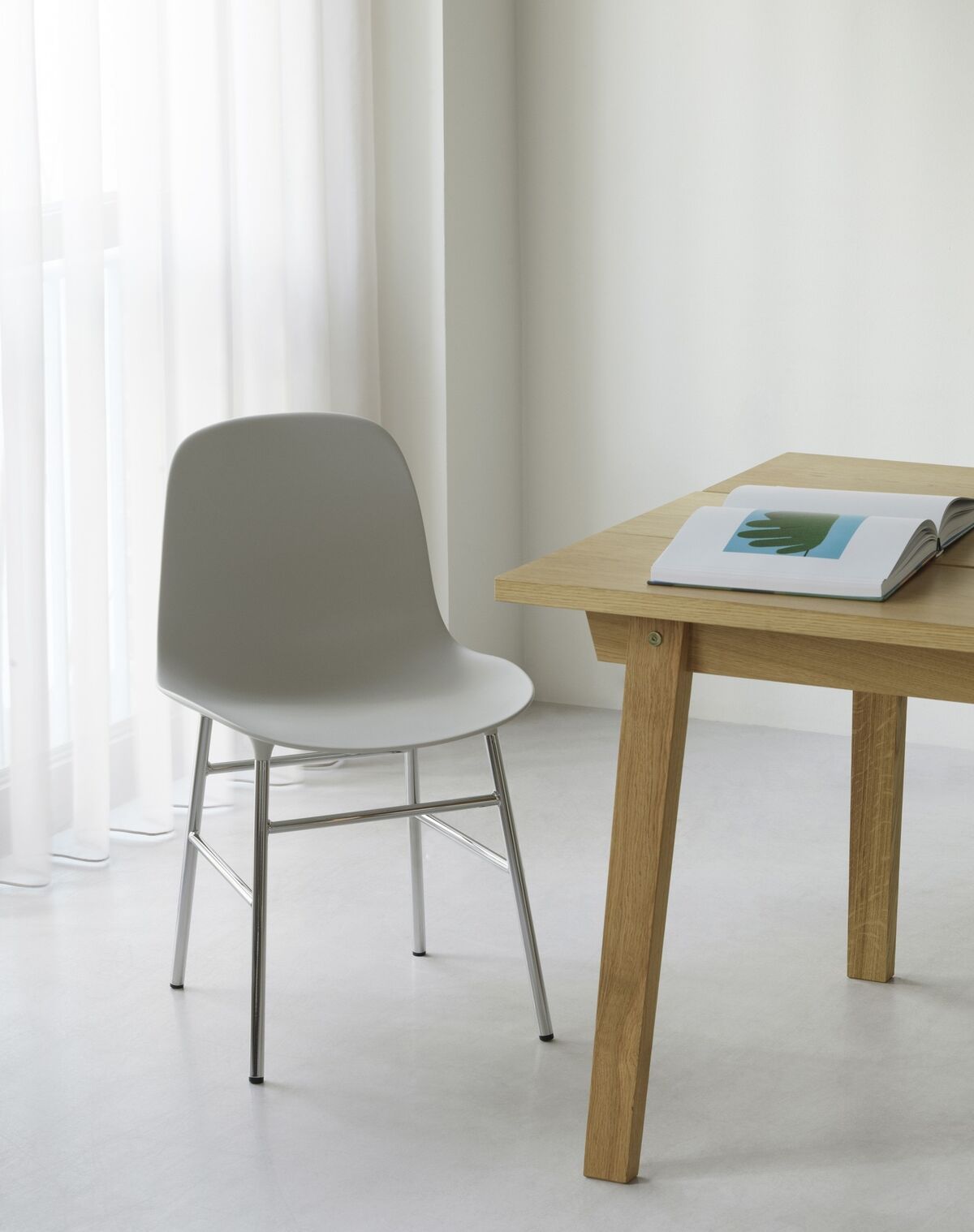 Form Eetkamerstoel Helderrood/Eiken