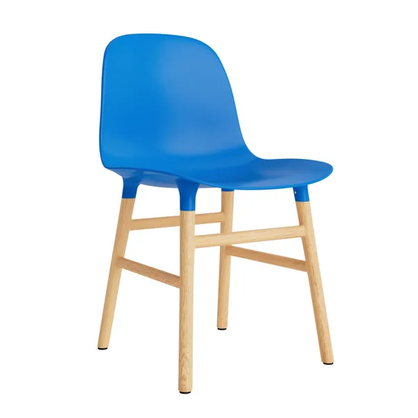Silla de Comedor Form Azul/ Roble