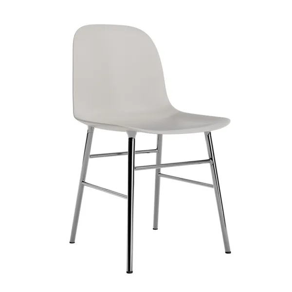 Form Dining Chair Warm Gray/ Chrome