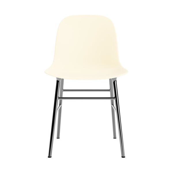 Form Chaise de Salle à Manger Crème/ Chrome