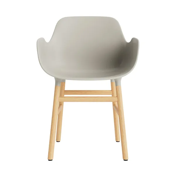 Form Dining Chair With Armrests Light Gray/Oak