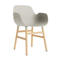 Form Dining Chair With Armrests Light Gray/Oak