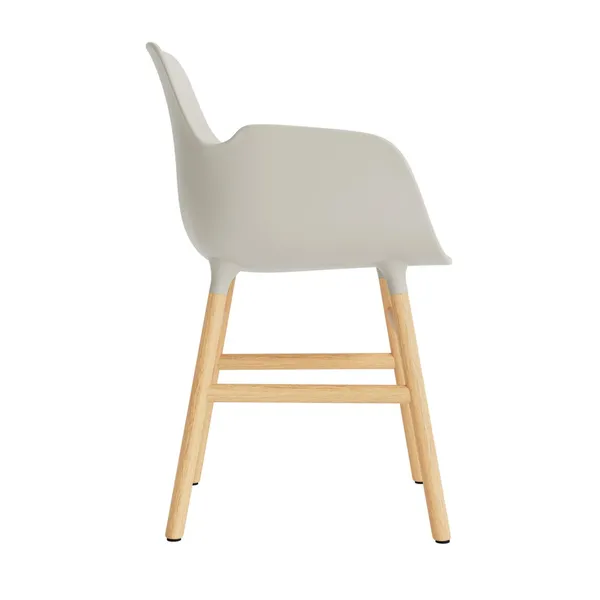 Form Dining Chair With Armrests Light Gray/Oak