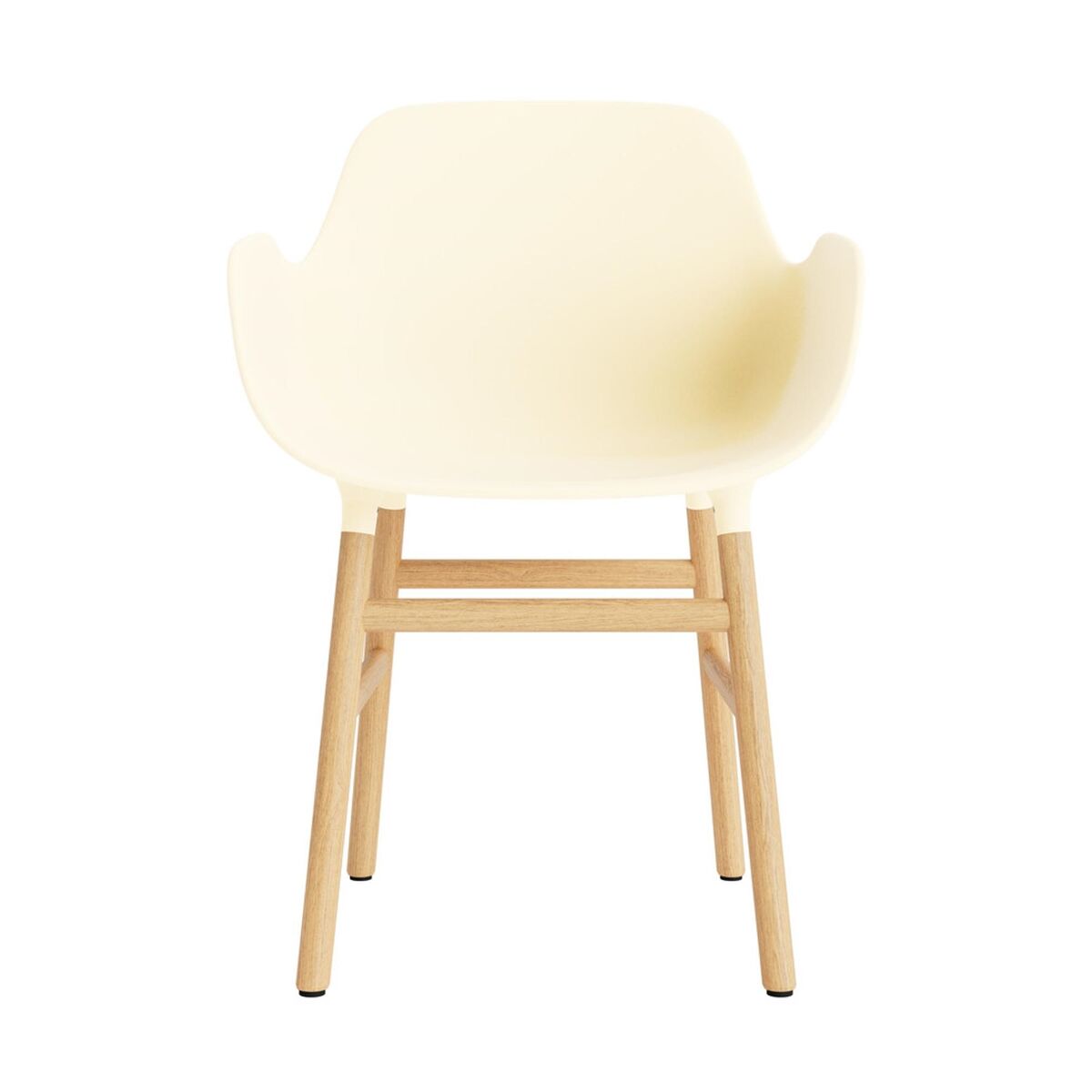Silla De Comedor Form Con Reposabrazos Crema/Roble