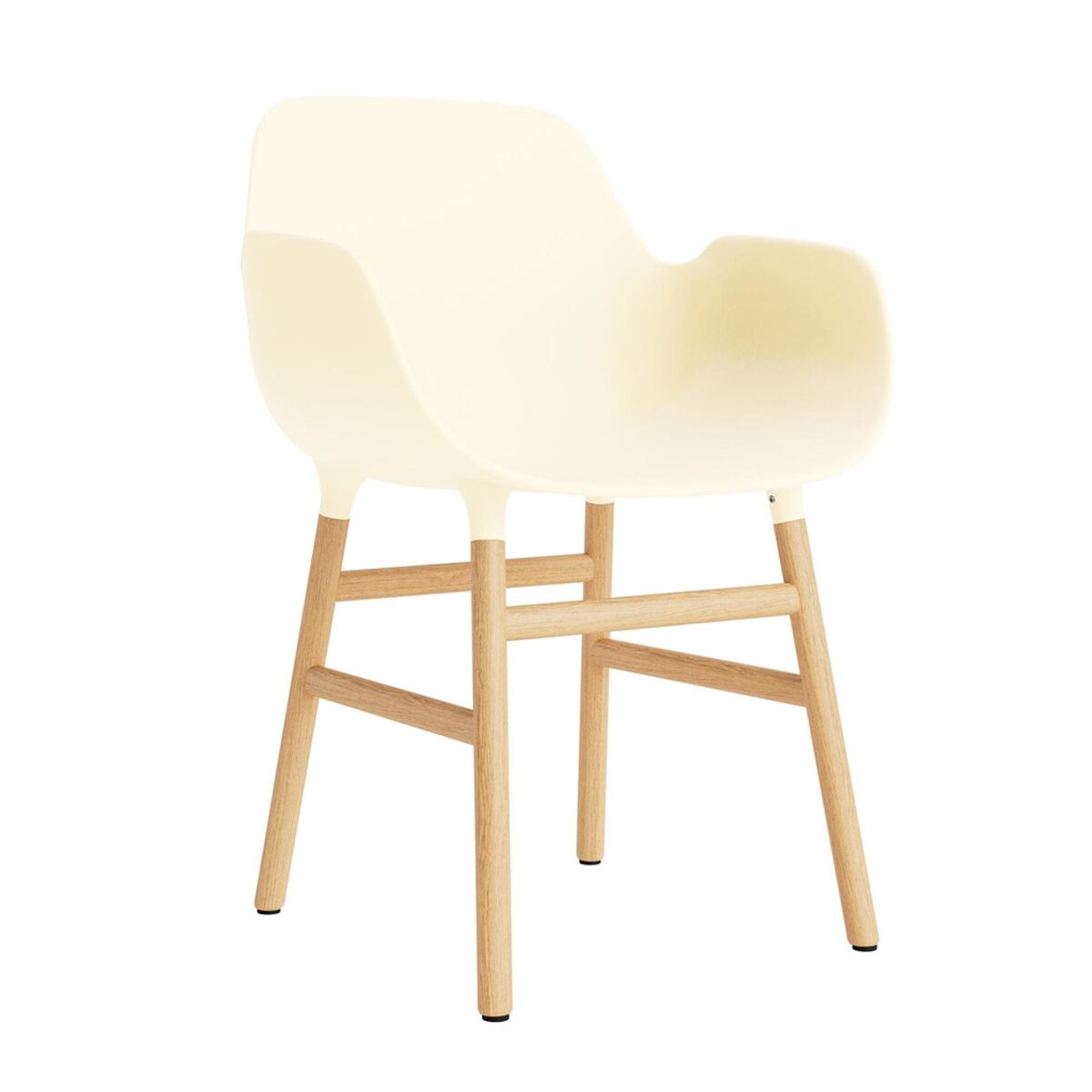 Silla De Comedor Form Con Reposabrazos Crema/Roble