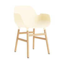 Silla De Comedor Form Con Reposabrazos Crema/Roble