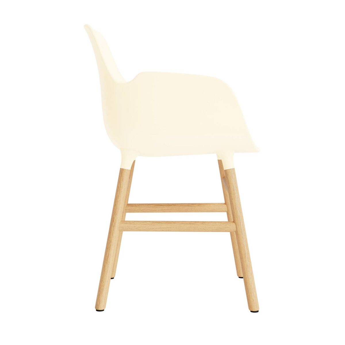 Silla De Comedor Form Con Reposabrazos Crema/Roble