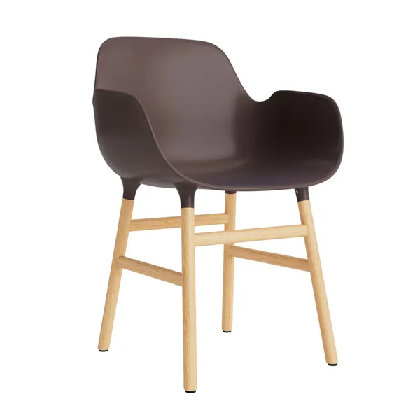 Form Dining Chair With Armrests Brown/ Oak