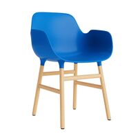 Form Eetkamerstoel met Armleuningen Blauw/Eiken