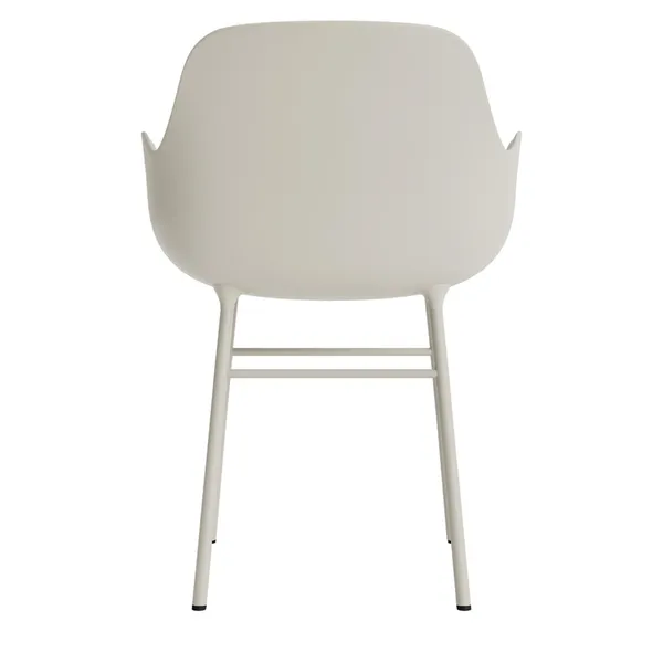 Silla de Comedor Form con Reposabrazos Gris Claro/acero