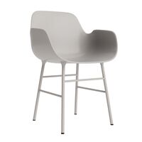 Silla de Comedor Form con Reposabrazos Gris Claro/acero