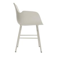 Silla de Comedor Form con Reposabrazos Gris Claro/acero
