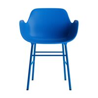 Form Chaise de Salle à Manger avec Accoudoirs Bleu/ Acier
