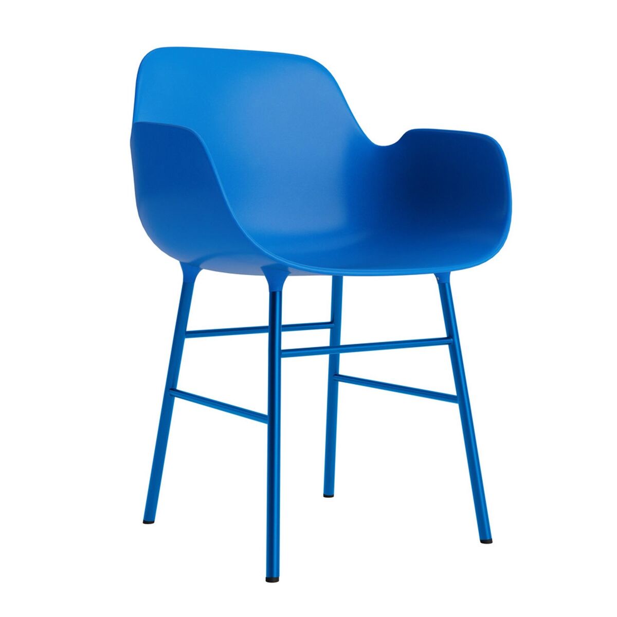 Form Chaise de Salle à Manger avec Accoudoirs Bleu/ Acier