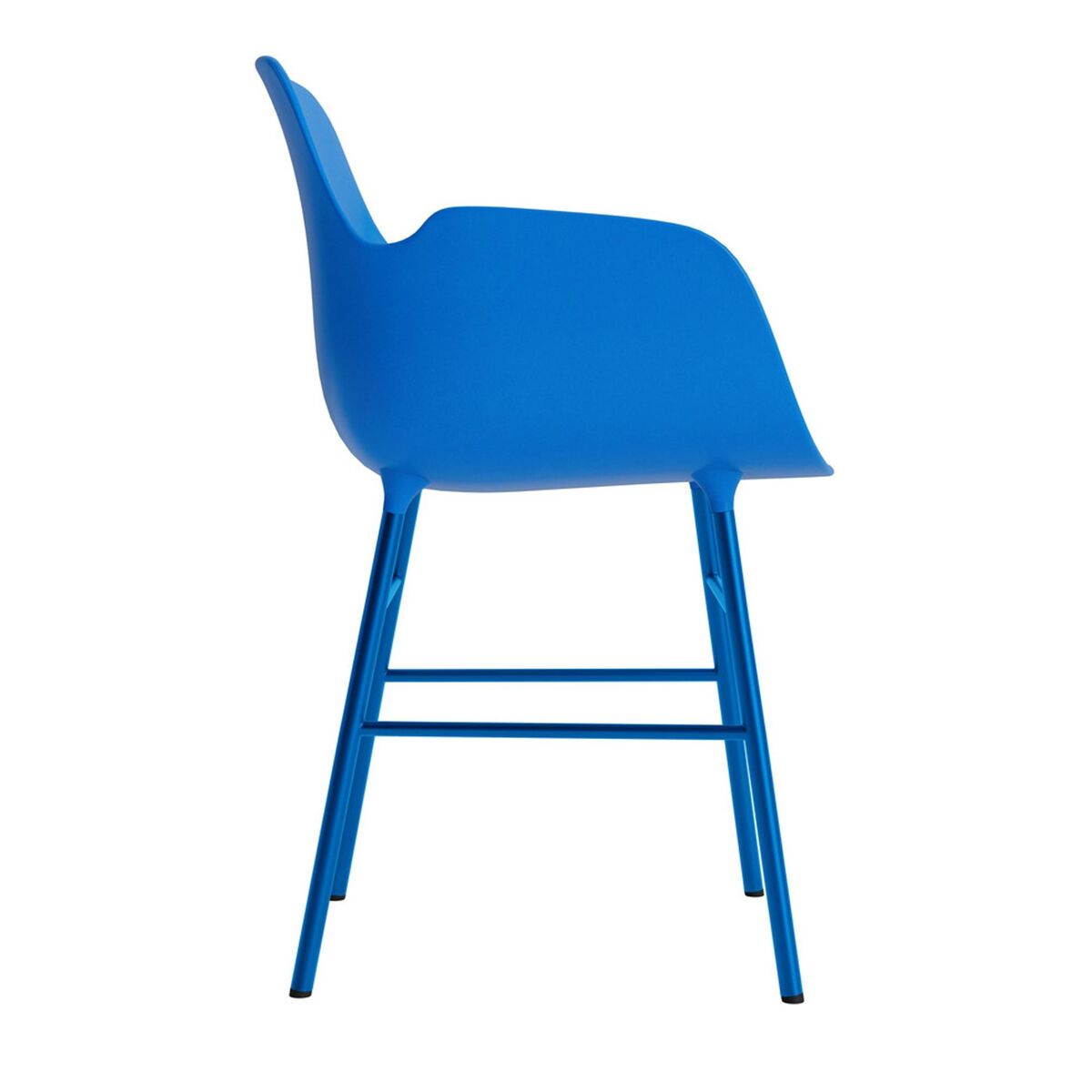 Form Chaise de Salle à Manger avec Accoudoirs Bleu/ Acier