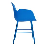 Form Chaise de Salle à Manger avec Accoudoirs Bleu/ Acier