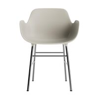 Form Dining Chair With Armrests Light Gray/ Chrome