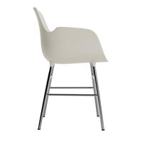 Form Dining Chair With Armrests Light Gray/ Chrome