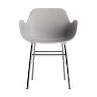 Form Dining Chair With Armrests Warm Gray/ Chrome