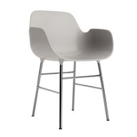 Form Dining Chair With Armrests Warm Gray/ Chrome