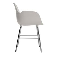 Form Dining Chair With Armrests Warm Gray/ Chrome