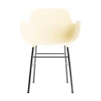 Shape Dining Chair With Armrests Cream/ Chrome