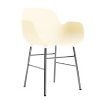 Shape Dining Chair With Armrests Cream/ Chrome