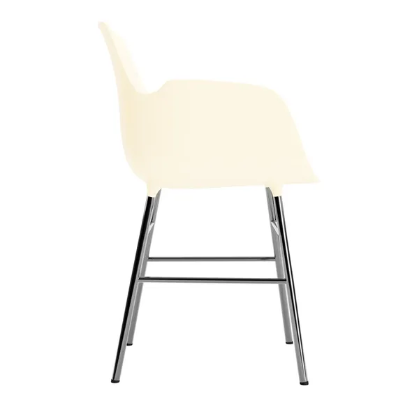 Shape Dining Chair With Armrests Cream/ Chrome