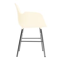 Shape Dining Chair With Armrests Cream/ Chrome