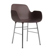 Form Dining Chair With Armrests Brown/ Chrome