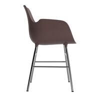 Form Dining Chair With Armrests Brown/ Chrome
