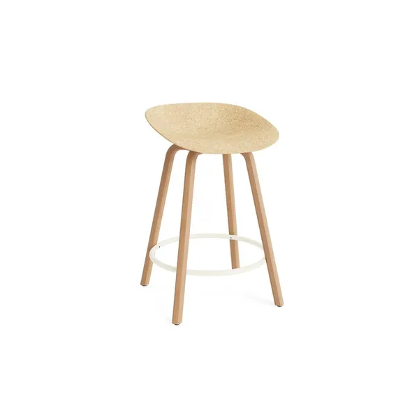 Matt Bar Stool 65 cm Beech/ Cream/Hemp