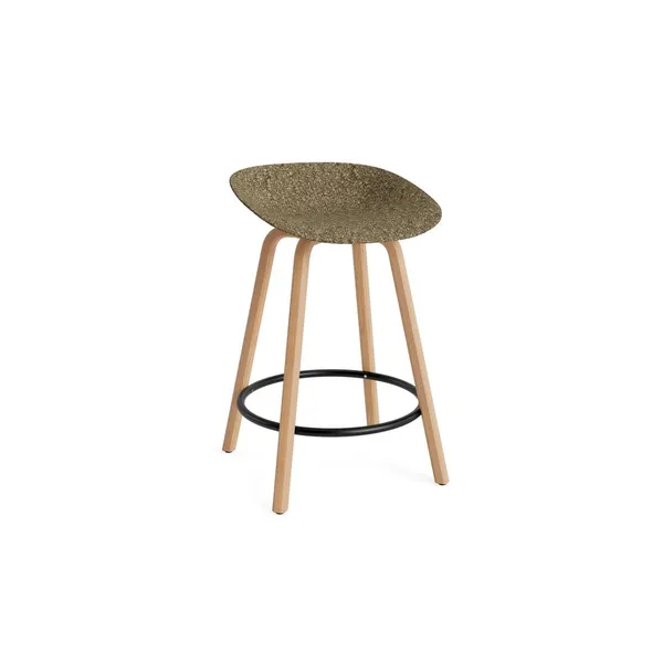 Matt Bar Stool 65 cm Beech/ Black/Seaweed