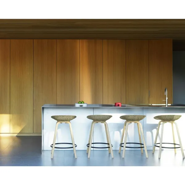 Matt Bar Stool 65 cm Beech/ Black/Seaweed